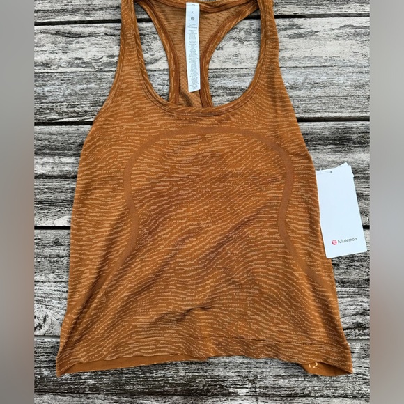Lululemon Swiftly Tech Racerback Tank Top Race Copper Brown Beige size 12 NWT - Picture 2 of 7